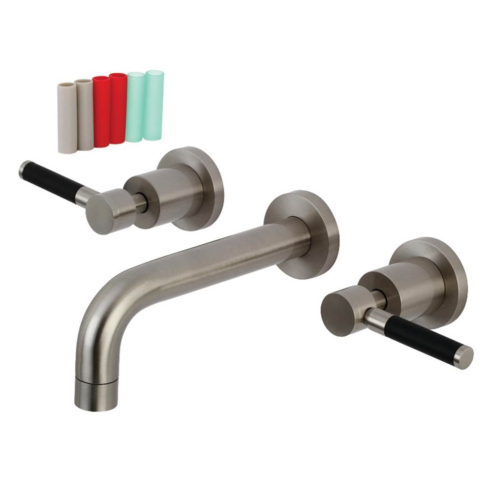 Kingston Brass Kaiser 2-Handle Wall Mount Bathroom Faucet, Brushed Nickel
