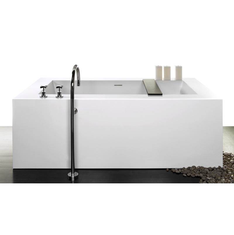 WETSTYLE Cube Bath 72 X 40 X 24 - 1 Wall - Built In Nt O/F & Bn Drain - Copper Con - White Matte